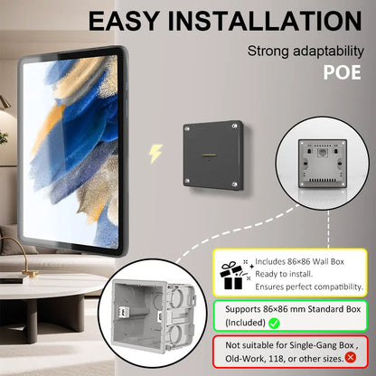 POE Magnetic Wall Mount with Charging Case Tablet holder for Samsung Galaxy Tab A8 10.5  station  smart home