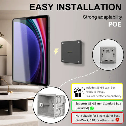 POE Tablet holder for Samsung Galaxy Tab S9  11 Inch wall charging station Smart Switch Wall mounted charging