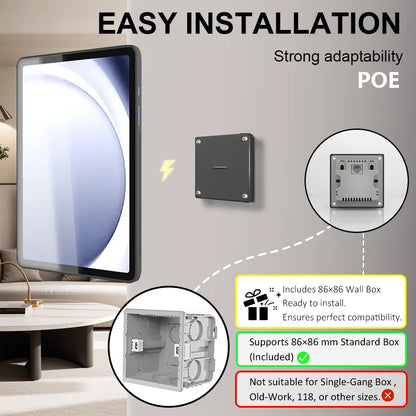 POE For Samsung Galaxy Tab A9+ 11 inch Stand, Wall Mount A9 Plus Tablet Stand 18W Fast Charging Magnetic Wireless Rotatable