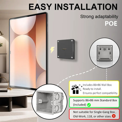 POE Tablet holder for Samsung Galaxy Tab S10 Ultra 14.6 wall charging station Magnetic wireless charging Smart Switch