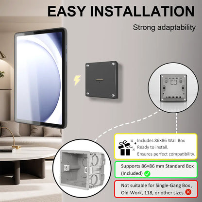 Supplied Magnetic Wall Mounted Charging Stan for Samsung Galaxy Tab A9 8.7 inch intelligent switch 18W Power in Wall emonita