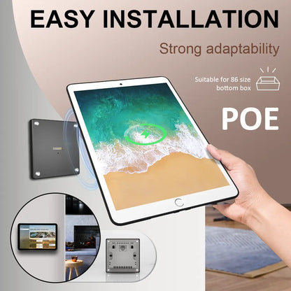 POE Magnetic Wall Mount with Charging Case for iPad 1/2th 9.7 Inch iPad Wall Station Wireless Charging Tablet iPad Stand - Zilvex