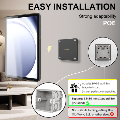 POE Wall Mount Charger for Samsung Galaxy A9  Magnetic Stand, 18W Fast Wireless Charging Dock, Smart Home/Office Zilvex