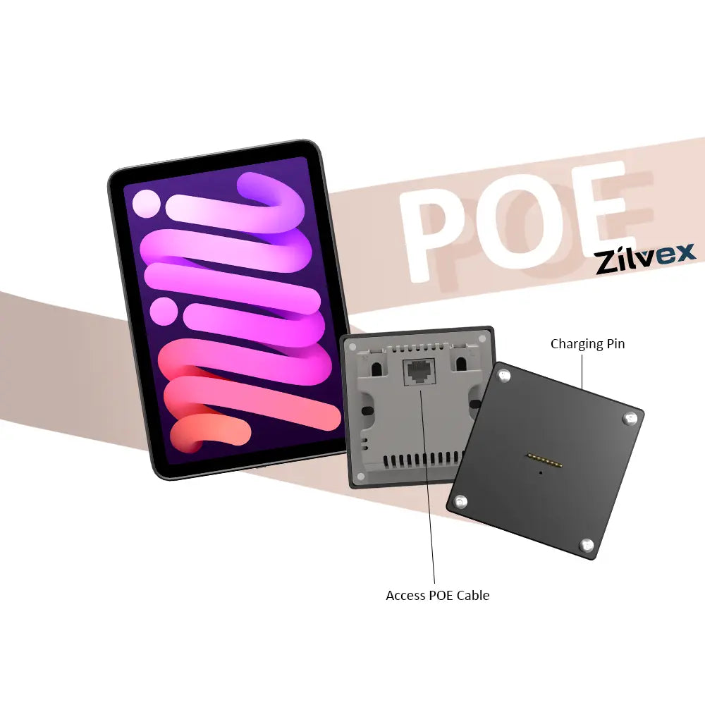 POE Wall Mount Magnetic Stand  Wireless Charging System Adhesive Magnetic switchfor ipad mini6/7 emonita 8.3 Inch   ipad holder - Zilvex