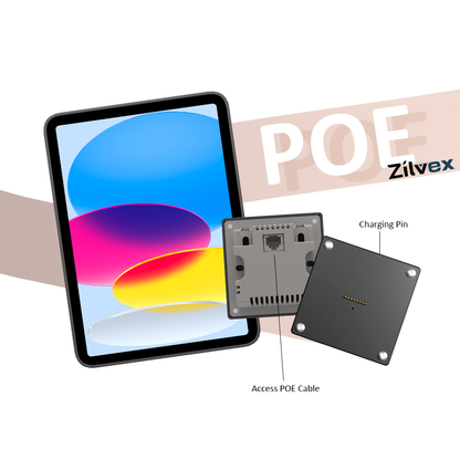 POE Zilvex Magnetic Wall Mount with Charging Case for iPad 10 Upgraded 18W Quick Charge Strong Magnets 360 Rotation 10.9inch