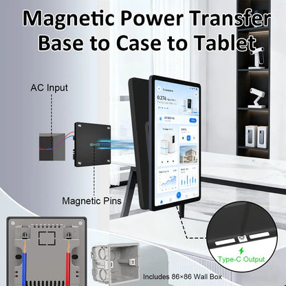 Magnetic Charging Dock Kit for Samsung Galaxy Tab丨Wall Mount AC+Desk Stand+Case Zilvex