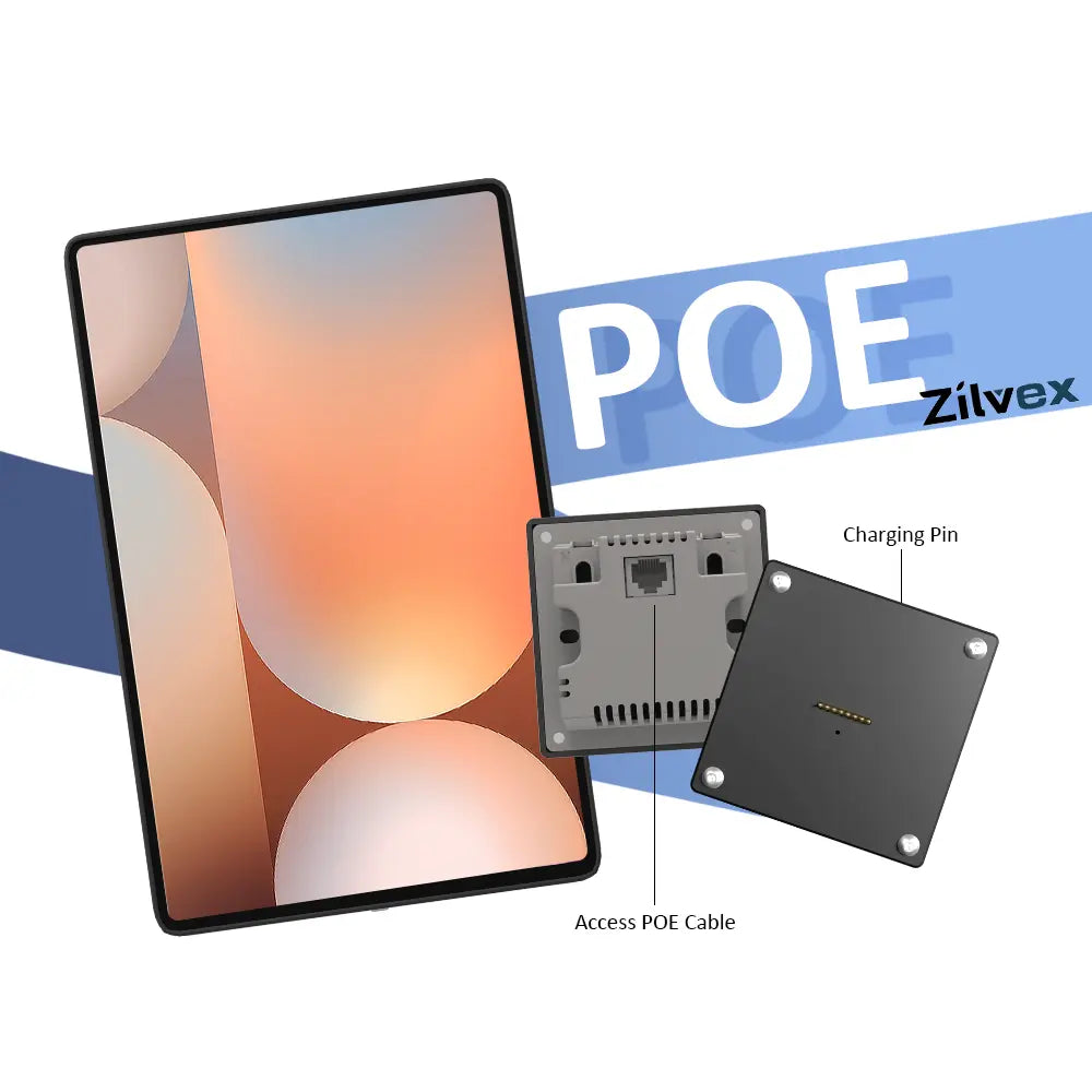 POE Magnetic Wall Mount with Charging Tablet holder for Samsung Galaxy Tab S10 Plus 12.4 wall charging station smart home - Zilvex