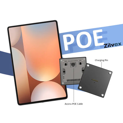 POE Magnetic Wall Mount with Charging Tablet holder for Samsung Galaxy Tab S10 Plus 12.4 wall charging station smart home - Zilvex
