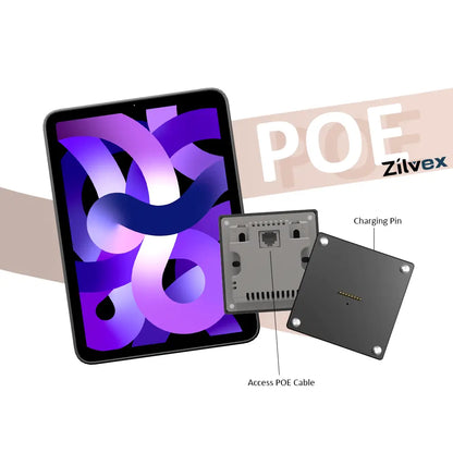 POE Zilvex Magnetic Wall Mount with Charging Case for iPad Air 4/5th Upgraded 18W Quick Charge Strong Magnets 360 Rotation 10.9inch - Zilvex