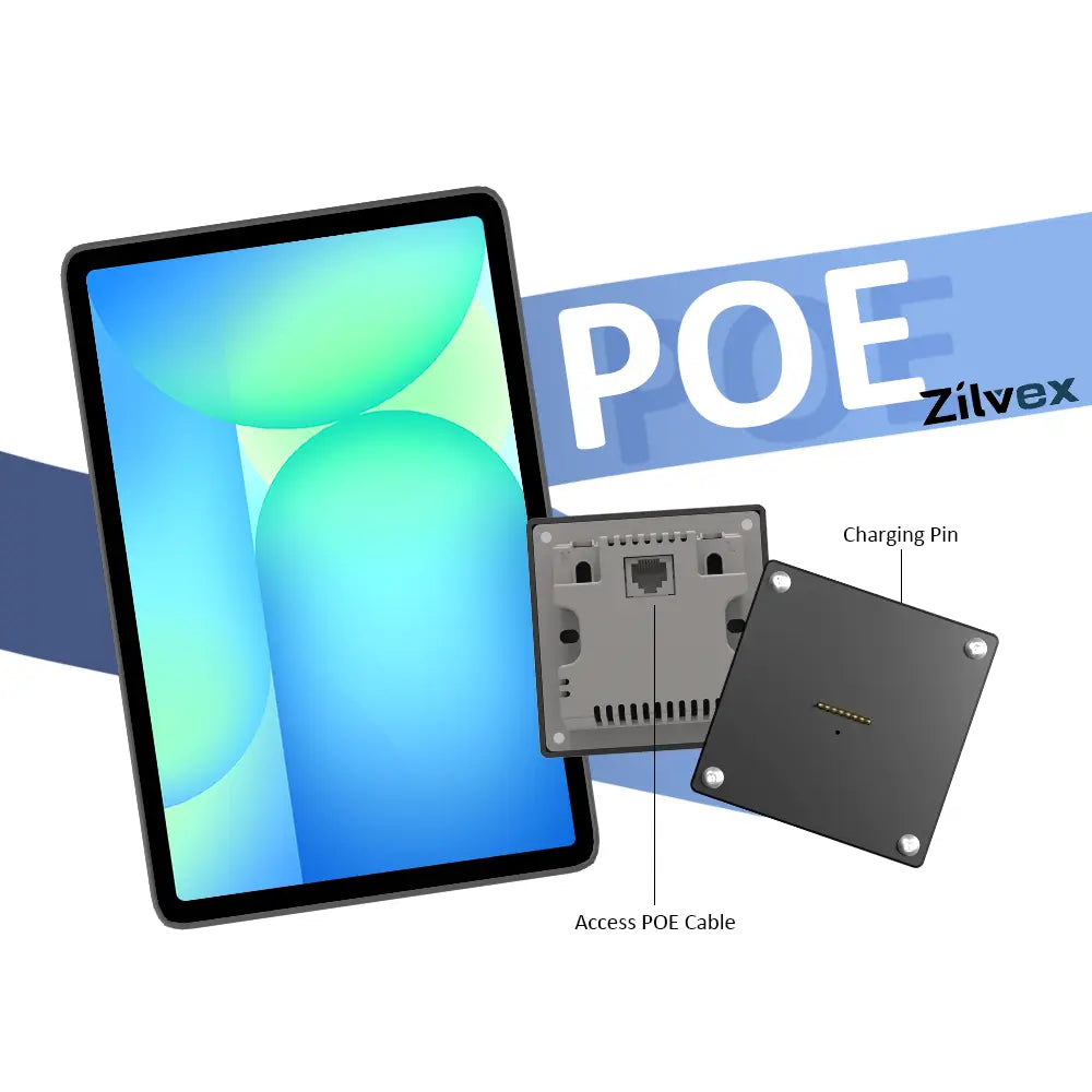 POE Tablet holder for Samsung Galaxy Tab S10 FE 10.9Inch full range wall charging station Wall mounted charging Smart - Zilvex