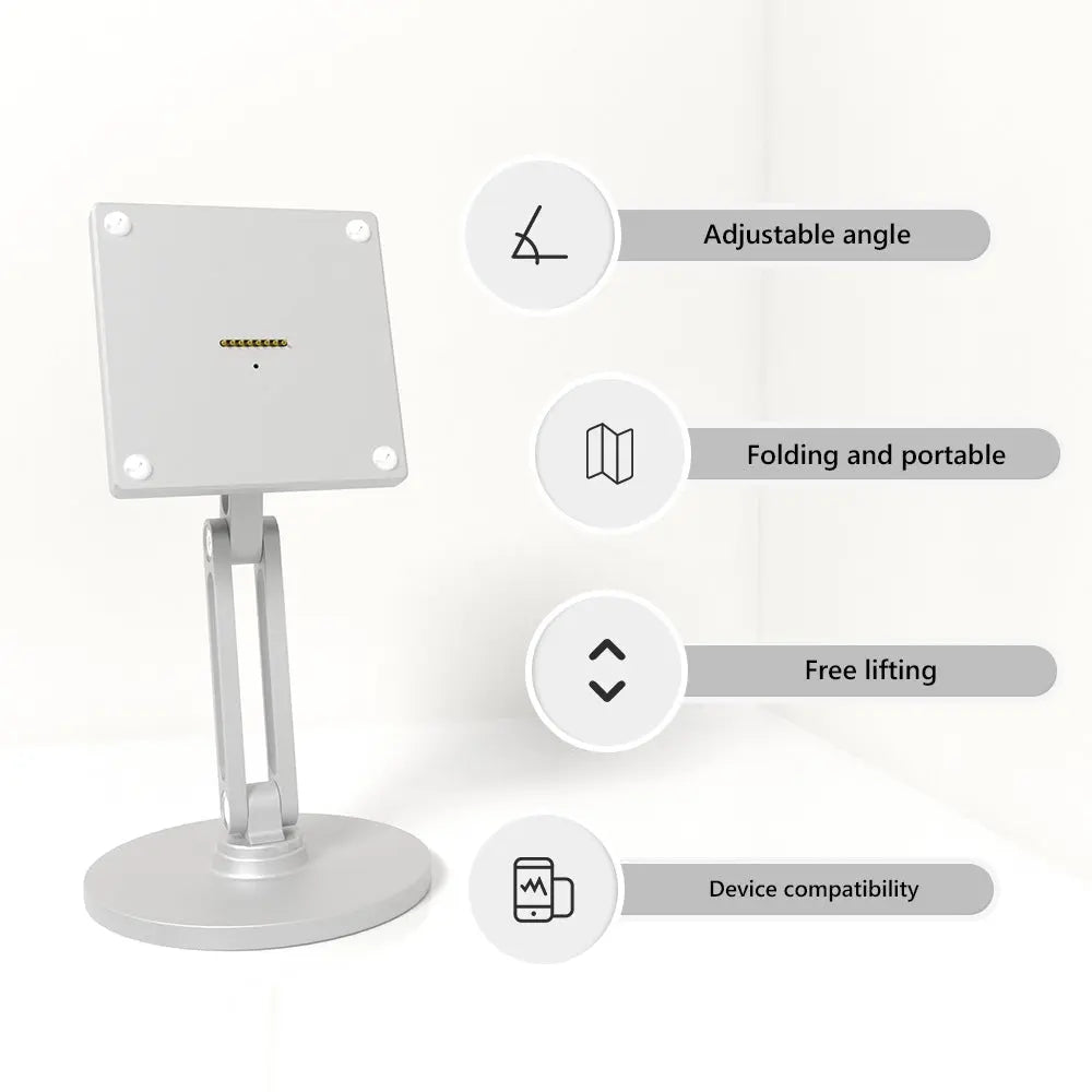 Zilvex Magnetic Tablet Charger Bases -AC Wall Mount, POE Ethernet, and Foldable Desk Stand Smart Home Tablet Charging Doek Kit - Zilvex