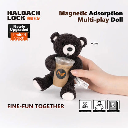 OLOVE Coffee Bean Aroma Magnetic Phone Holder, HALBACHLOCK Hanging Plush Doll, Compatible with iPhone & Android (With Included Magnetic Ring), Cute Healing Gift