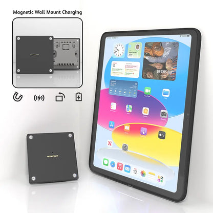 Zilvex Magnetic Wall Mount with Charging Case for iPad Upgraded 18W Quick Charge Strong Magnets 360 Rotation in-Wall - Zilvex