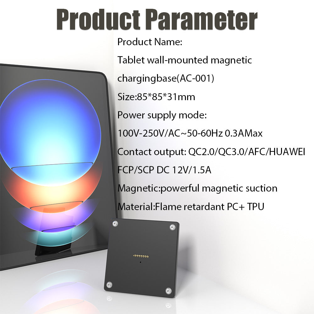 Magnetic Wall Mount with Charging Case for xiaomi pad 6s pro Upgraded 18W Quick Charge Strong Magnets in Wall zilvex