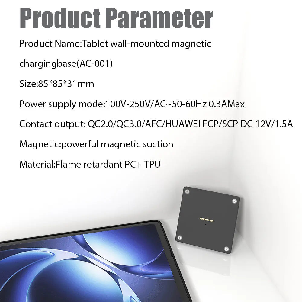 Magnetic Wall Mount with Charging Case for xiaomi Redmi K Pad 8.8inch 18W Quick Charge Strong Magnets  in-Wall
