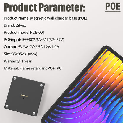 POE Wall Mount Charging for Xiaomi Pad 7/7Pro 11.2inch Wall Station Wireless Charging Office Electronics Tablet Pad Stand Zilvex