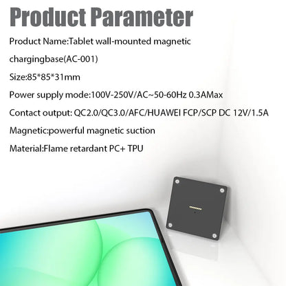 Tablet holder for Samsung Galaxy Tab A11-8.7 Inch wall charging station smart home  Magnetic wireless charging Pad holder Zilvex