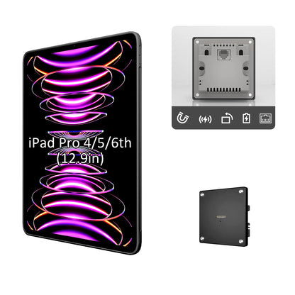 POE Zilvex Magnetic Wall Mount with Charging Case for iPad Pro 4/5/6th Upgraded 18W Quick Charge Strong Magnets 360 Rotation 12.9inch - Zilvex