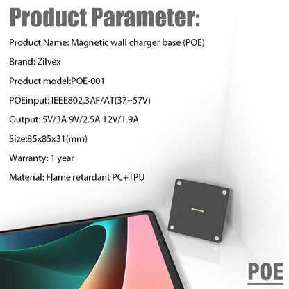 POE Wall Mount Charging for Xiaomi Pad 5/5 Pro  Pad Wall Station Wireless Charging Office Electronics Tablet Pad Stand Zilvex