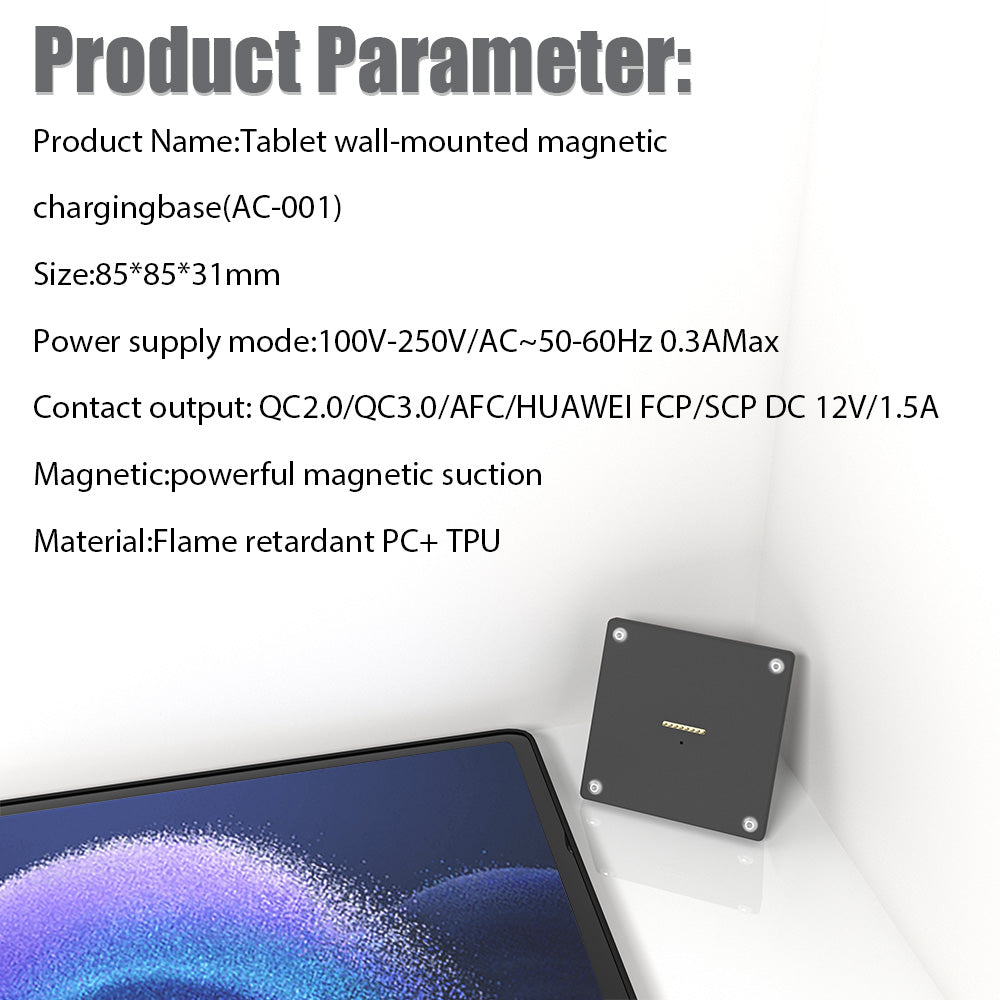 Magnetic Wall Mount with Charging Case for xiaomi pad 7 pro 18W Quick Charge Strong Magnets in-Wall emonita 