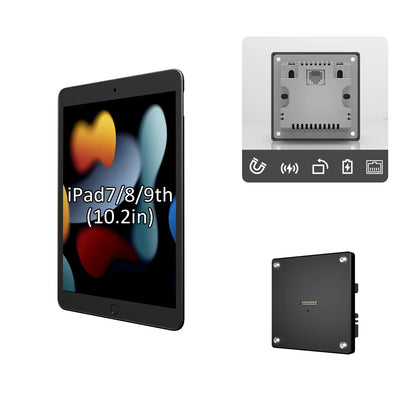 POE Magnetic Wall Mount with Charging Case for iPad 7/8/9th10.2 Inch ipad Wall Station Wireless Charging Tablet iPad Stand - Zilvex