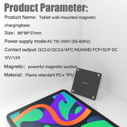 Tablet holder for Samsung Galaxy Tab S9 11 Inch wall charging station smart home Magnetic wireless charging ipad holder 
