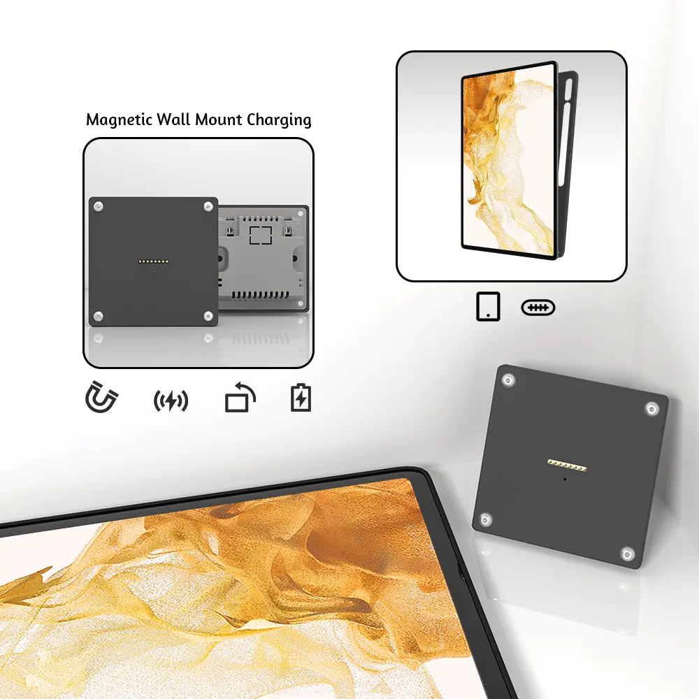 Tablet holder for Tab Samsung Tab Tab S8 Plus S8 Ultra wall charging station Wall mounted charging Smart - Zilvex
