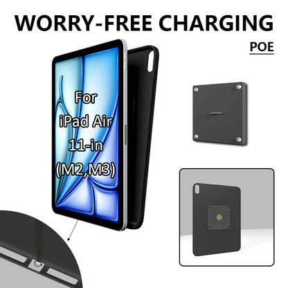 POE Zilvex Magnetic Wall Mount with Charging Case for iPad Air 11-in.(M2/M3) Upgraded 18W Quick Charge Strong Magnets 360 Rotation 11inch