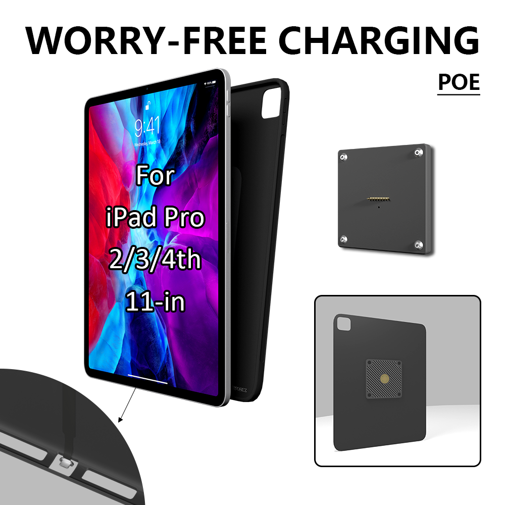 POE Wall Mounted Charging for iPad pro 11 Inch ipad Wall Station Wireless Charging Office Electronics Tablet iPad Stand 18w