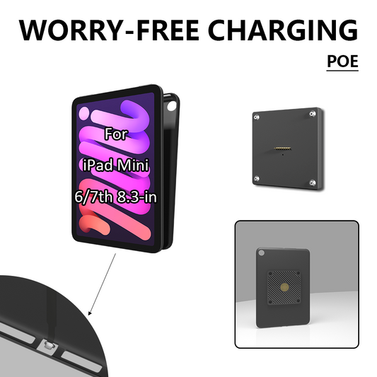 POE Wall Mount Magnetic Stand  Wireless Charging System Adhesive Magnetic switchfor ipad mini6/7 emonita 8.3 Inch   ipad holder