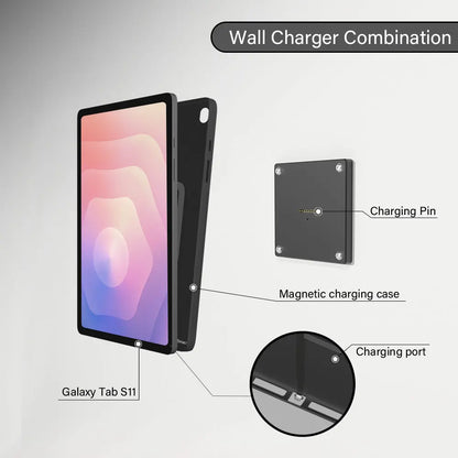Tablet holder for Samsung Galaxy Tab S11-11 Inch wall charging station smart home  Magnetic wireless charging Pad holder - Zilvex