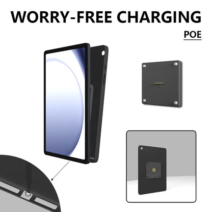 POE Wall Mount Charger for Samsung Galaxy A9  Magnetic Stand, 18W Fast Wireless Charging Dock, Smart Home/Office - Zilvex