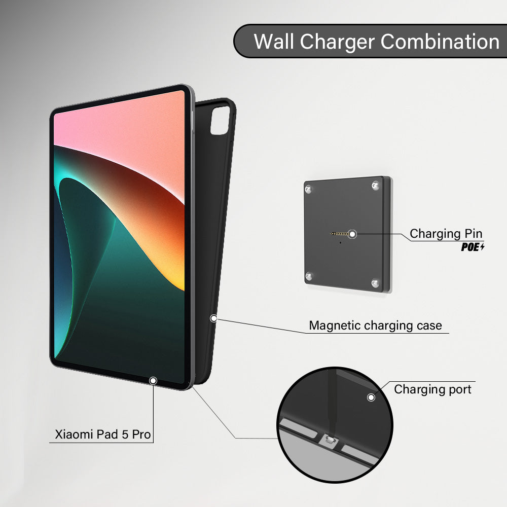 POE Wall Mount Charging for Xiaomi Pad 5/5 Pro  Pad Wall Station Wireless Charging Office Electronics Tablet Pad Stand Zilvex