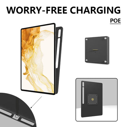 POE Wall Mount Charger for Samsung Galaxy Tab S8 Plus/S8 Ultra Magnetic Stand, 18W Fast Wireless Charging Dock, Smart Home/Office - Zilvex