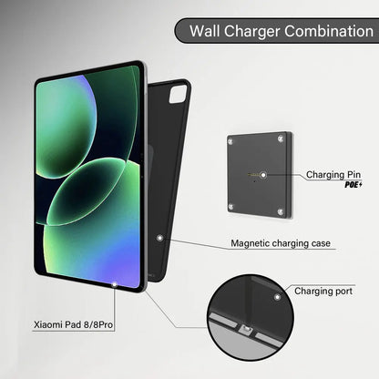 POE Wall Mount Charging for Xiaomi Pad 8/8 Pro 11.2inch Wall Station Wireless Charging Office Electronics Tablet Pad Stand Zilvex