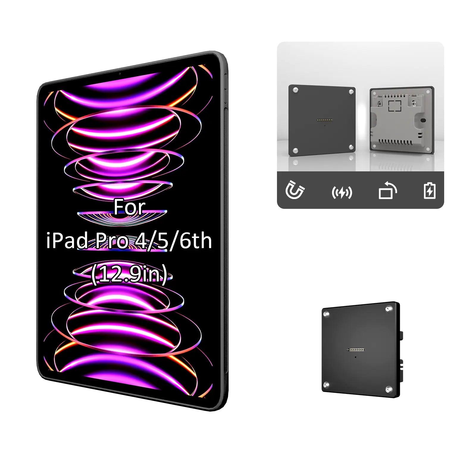 iPad Tablets Stand Wall Mount Charger Wireless Charging Holder Adapter For iPad Pro 12.9 Inch With Strong Magnetic - Zilvex