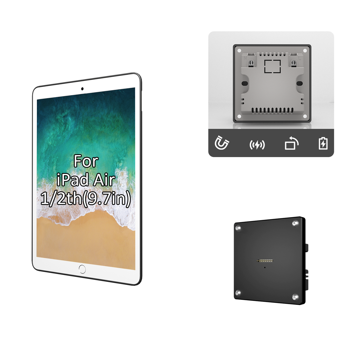 Applicable for 9.7 Inch iPad Air Magnetic Wall Mount Charger Tablet Accessories For Office Or Home iPad Stand emonita