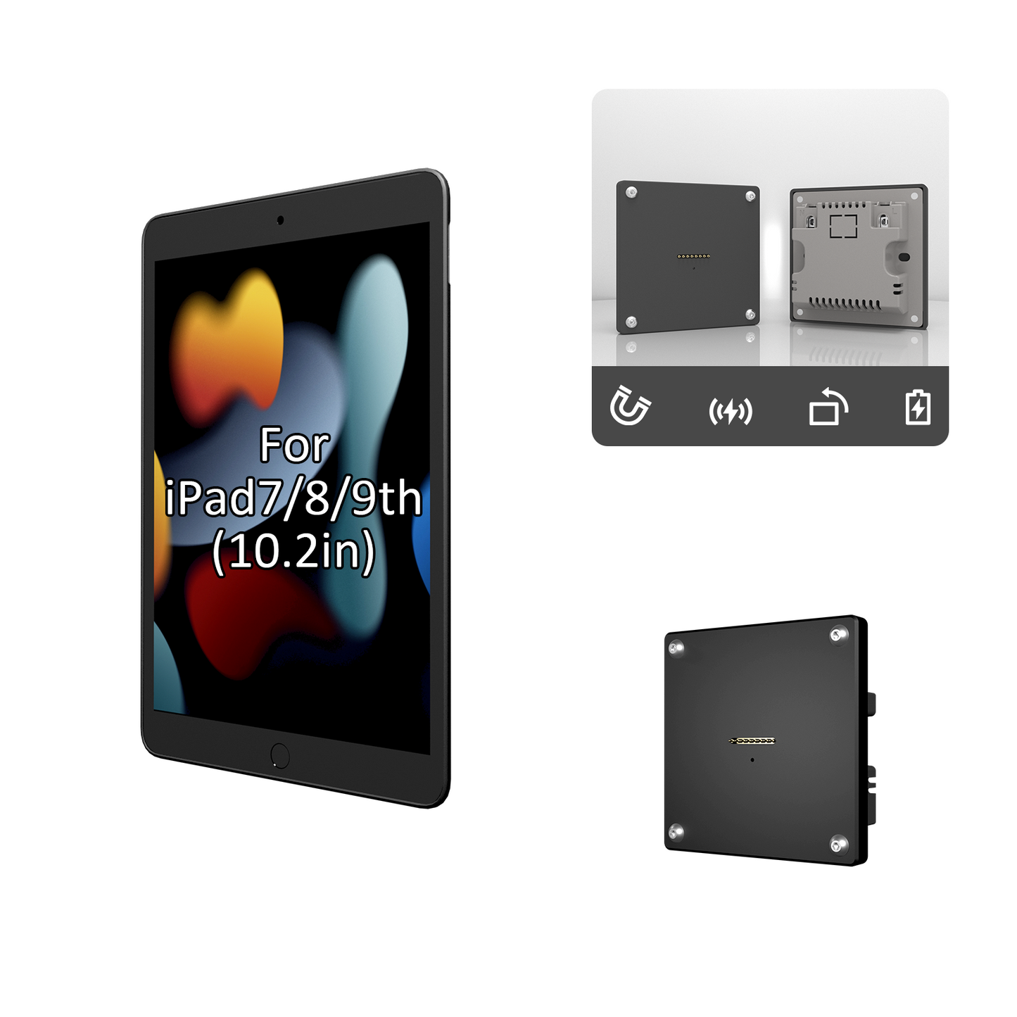 Wall Mounted Charging for iPad 7/8/9th 10.2 Inch ipad Wall Station Wireless Charging Office Electronics Tablet iPad Stand