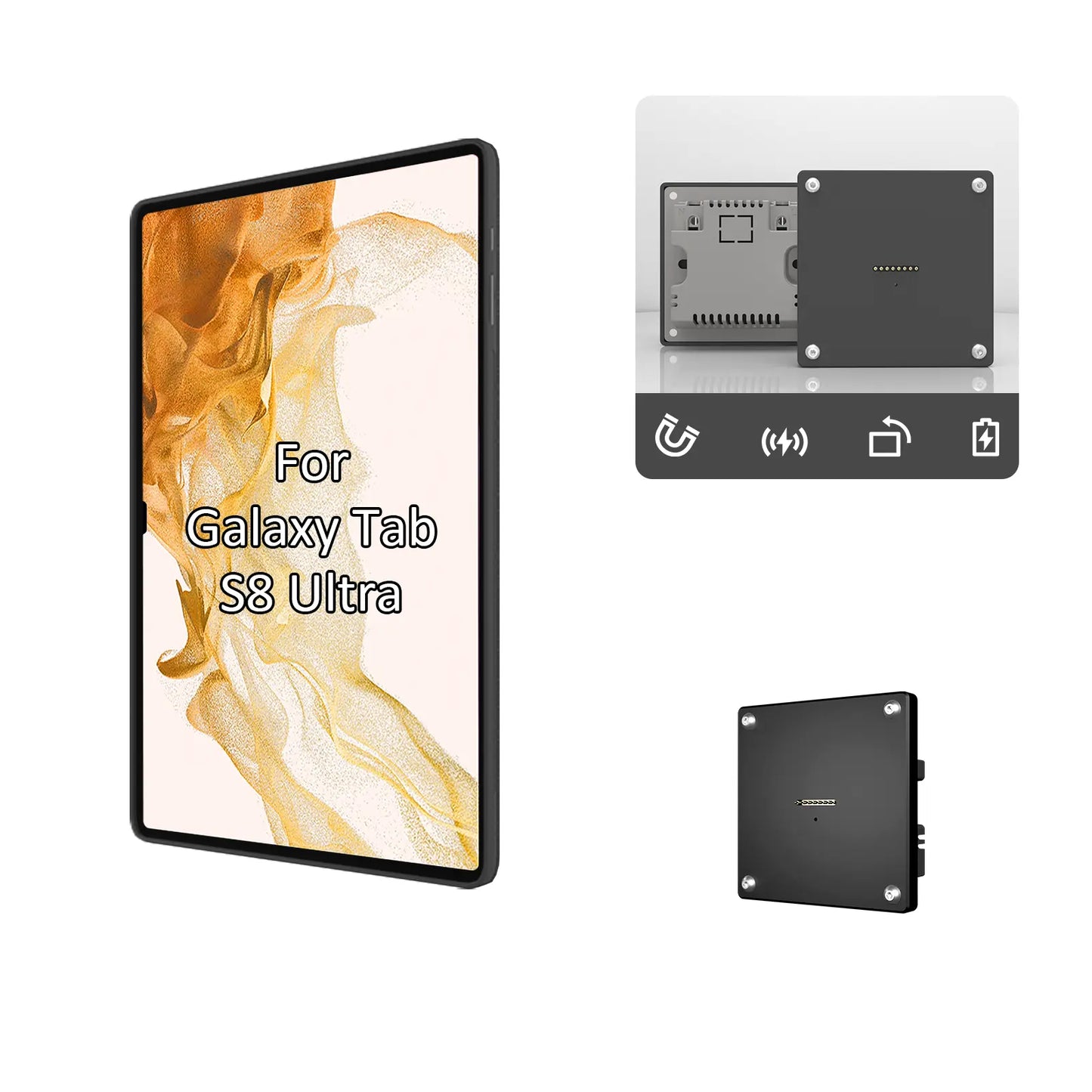 Tablet holder for Tab Samsung Tab Tab S8 Plus S8 Ultra wall charging station Wall mounted charging Smart - Zilvex
