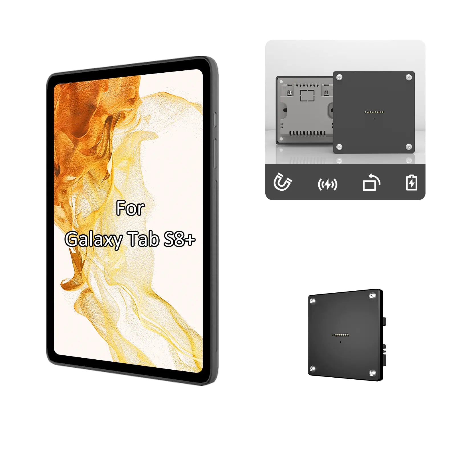Tablet holder for Tab Samsung Tab Tab S8 Plus S8 Ultra wall charging station Wall mounted charging Smart - Zilvex