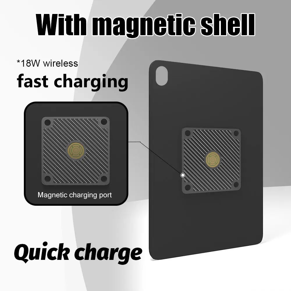 POE For Samsung Galaxy Tab A11+ 11 inch Stand, Wall Mount A11 Plus Tablet Stand 18W Fast Charging Magnetic Wireless Rotatable
