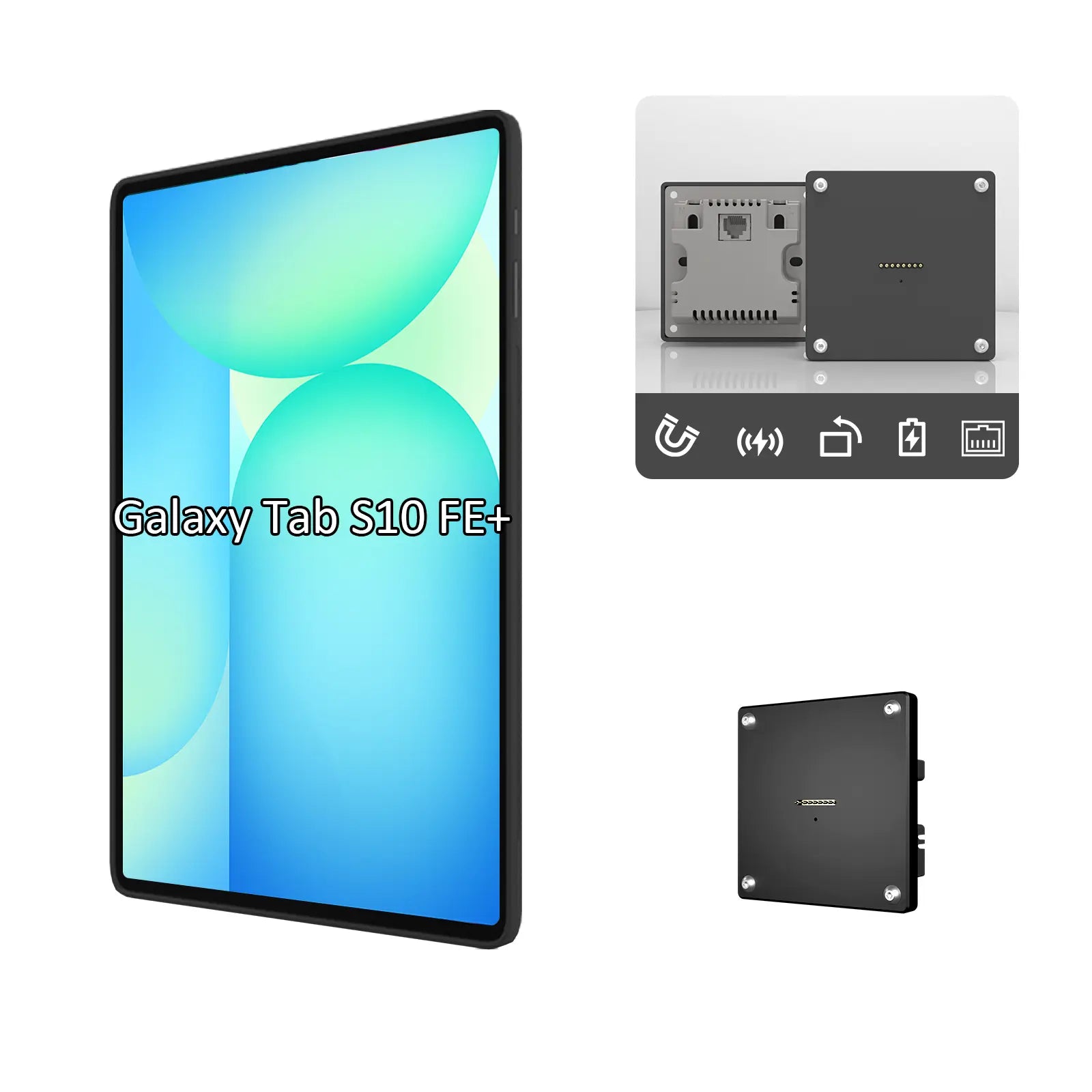 POE Tablet holder for Samsung Galaxy Tab S10 FE Plus 13.1Inch full range wall charging station Wall mounted charging Smart - Zilvex