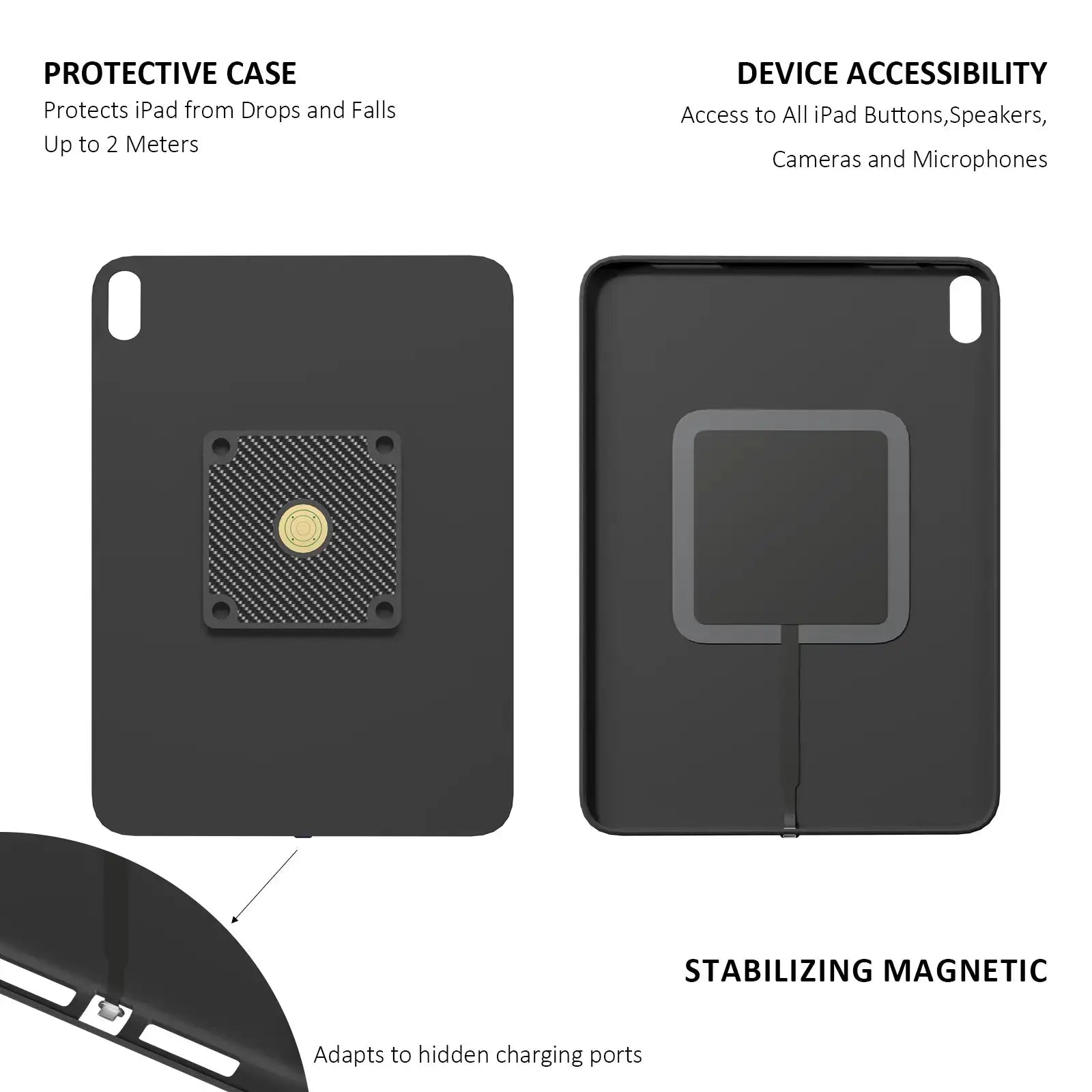 POE Zilvex Magnetic Wall Mount with Charging Case for iPad Air 11-in.(M3) Upgraded 18W Quick Charge Strong Magnets 360 Rotation 11inch - Zilvex