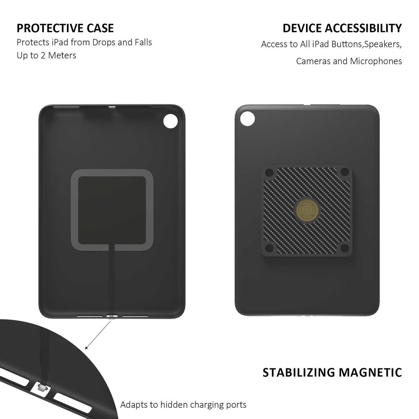 For IPAD MINI6 mini7 Wall Mount iPad Stand 18W Fast Charging Magnetic Wireless Aluminum Rotatable Design stand