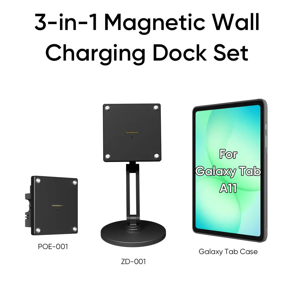 Magnetic Charging Dock Kit for Samsung丨Wall Mount POE+Desk Stand+Case Zilvex