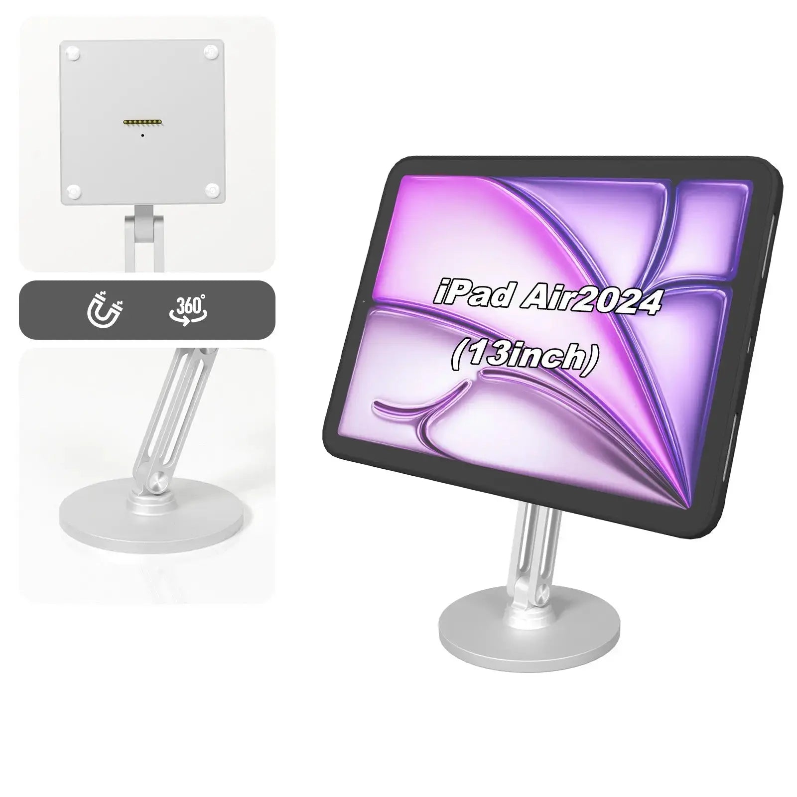 Tablet Holder with Magnetic Charging Case for iPad, 15-18W Fast Charger and Multi-Angle Adjustment 我的商店 ipad air 13in 2024-M2