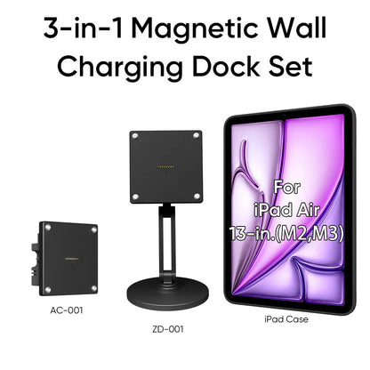 Magnetic Charging Dock Kit for iPad丨Wall Mount AC+Desk Stand+Case(iPad/Mini/Air/Pro)