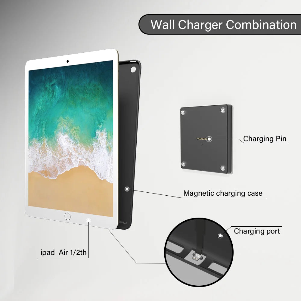 Applicable for 9.7 Inch iPad Air Magnetic Wall Mount Charger Tablet Accessories For Office Or Home iPad Stand emonita