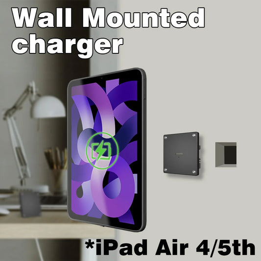 Magneta Mura Monto kun Ŝarga Kazo ipad air4 air5 10.9 Cola iPad Mura Stacio Sendrata Ŝarĝa Tablojda Stando emonita 