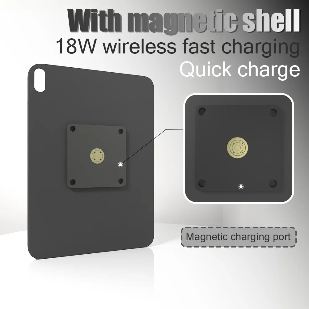 Magneta Mura Monto kun Ŝarga Kazo ipad air4 air5 10.9 Cola iPad Mura Stacio Sendrata Ŝarĝa Tablojda Stando emonita 